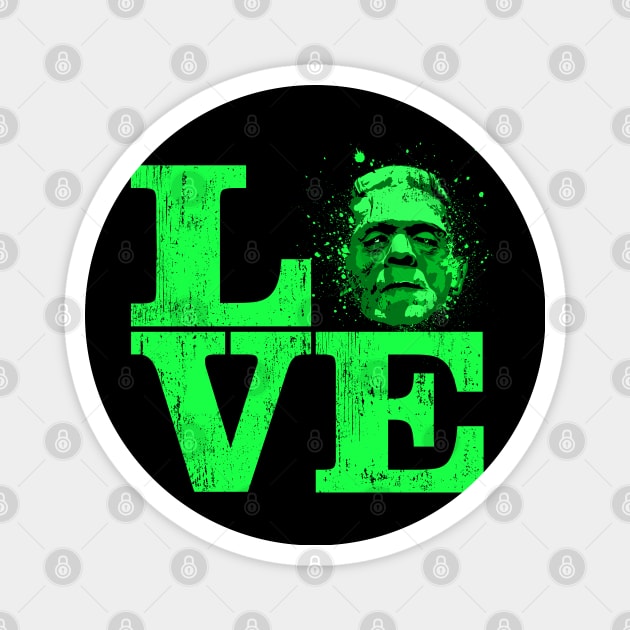 Love Halloween Frankenstein Creepy Monster Fun Gift Magnet by grendelfly73